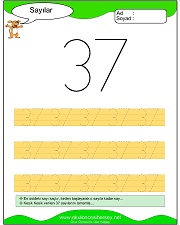 okul öncesi 1 sayısı çizgi çalışması